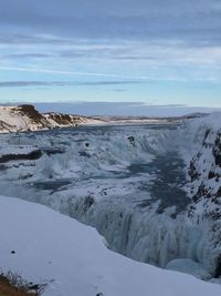 Scenic view of snow covered landscape