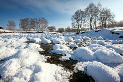 Scenic view of snow covered landscape