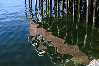 Reflection on water of a building 