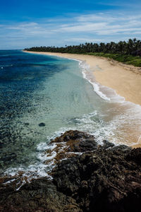 Beach shoreline high angle view 