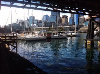 Boats in harbor