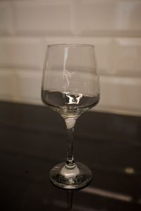 Close-up of wine glass on table