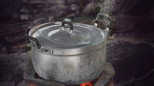 Close-up of old tea cup