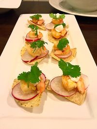 Close-up of food served in plate