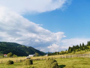 Scenic view of field against sky