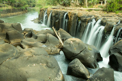 Scenic view of waterfall