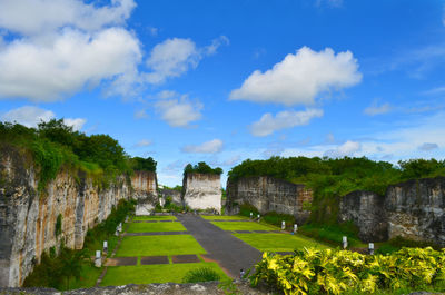 Panoramic view of historic building against sky