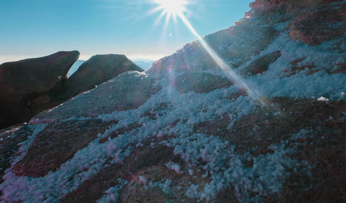 Scenic view of rocky mountains against sky