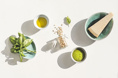 High angle view of spices on table