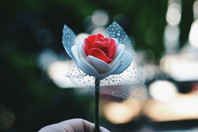 Close-up of textile flower