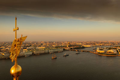 High angle view of city