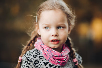 Close-up portrait of cute girl