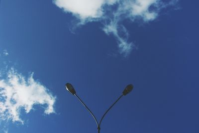 Low angle view of building against blue sky