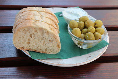 Close-up of food in plate on table