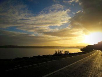 View of road at sunset