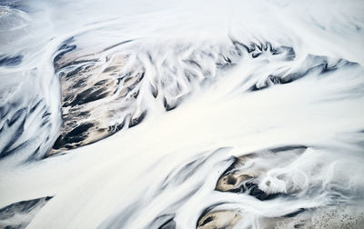 White tucks of iceland river delta