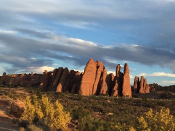 Rock formations at national park against sky