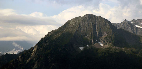 Panoramic view of mountain range against sky