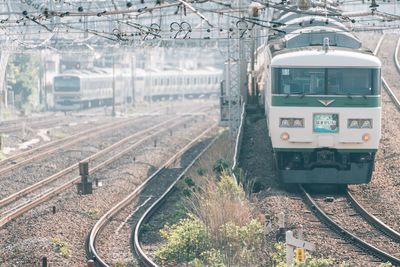 Train on railroad station platform