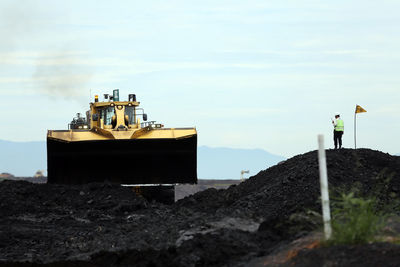 Loading coal at stock room mine area