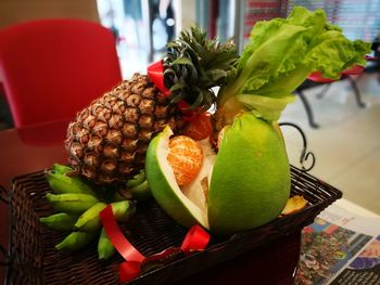 Close-up of fruits on table