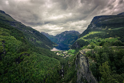 Scenic view of mountains against sky