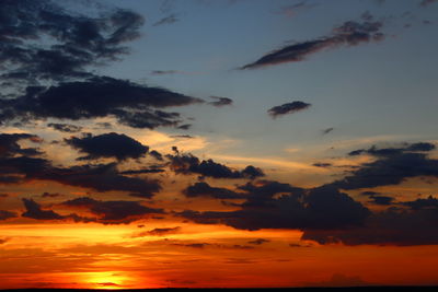 Scenic view of dramatic sky during sunset