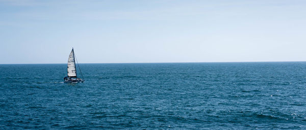 Boat sailing in sea