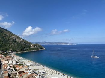 High angle view of sea against sky