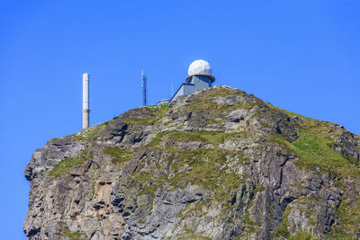 Low angle view of rock against sky