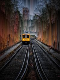 Train on railroad station platform