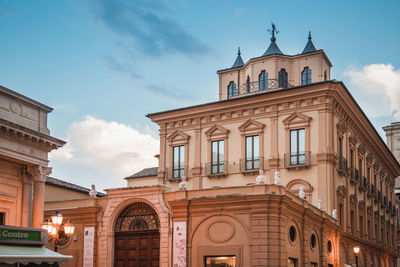 Low angle view of historic building against sky