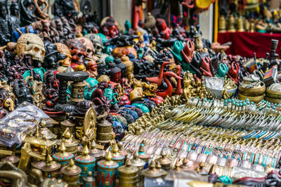 Various objects for sale in market