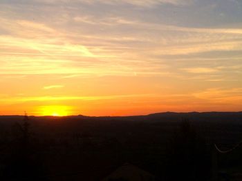 Scenic view of landscape against sky during sunset