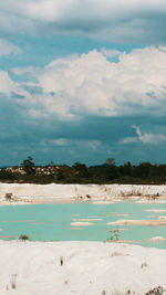 Scenic view of beach against sky