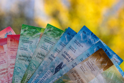 Close-up of paper currency