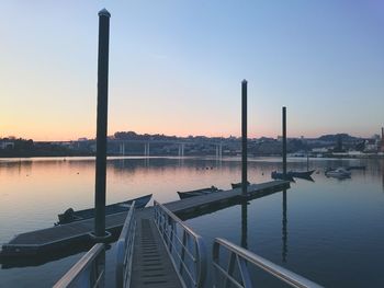 Scenic view of river against sky during sunset