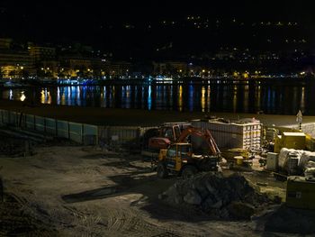 Illuminated cityscape at night