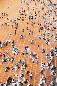 High angle view of crowd