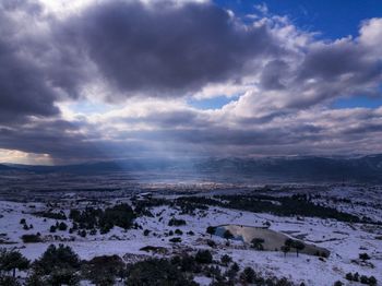 Aerial view of landscape against sky