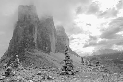 Panoramic view of rock formation against sky