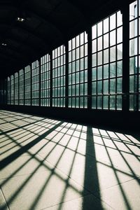 Sunlight falling on tiled floor in building