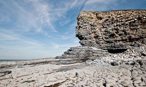 Scenic view of cliff on jurassic coast