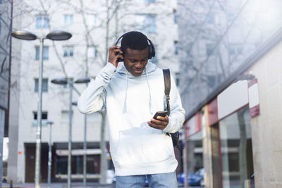 Young man looking at camera