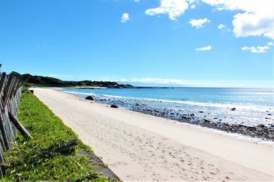 Scenic view of beach against sky