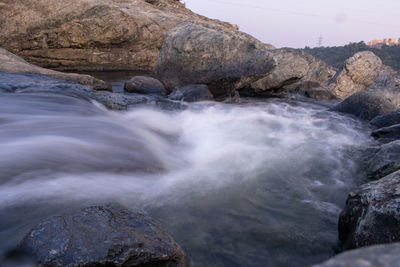 Scenic view of rocks in sea