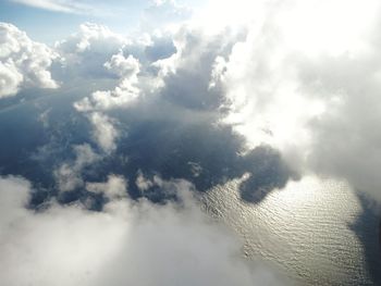 Aerial view of sea against sky