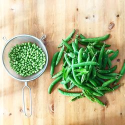 High angle view of vegetables on table