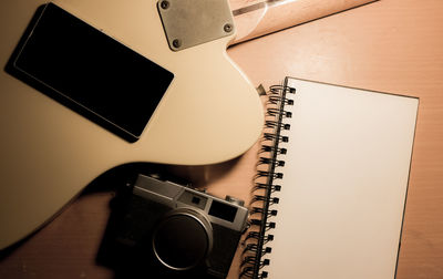 Close-up of mobile phone on table