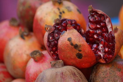 Close-up of pomegranates